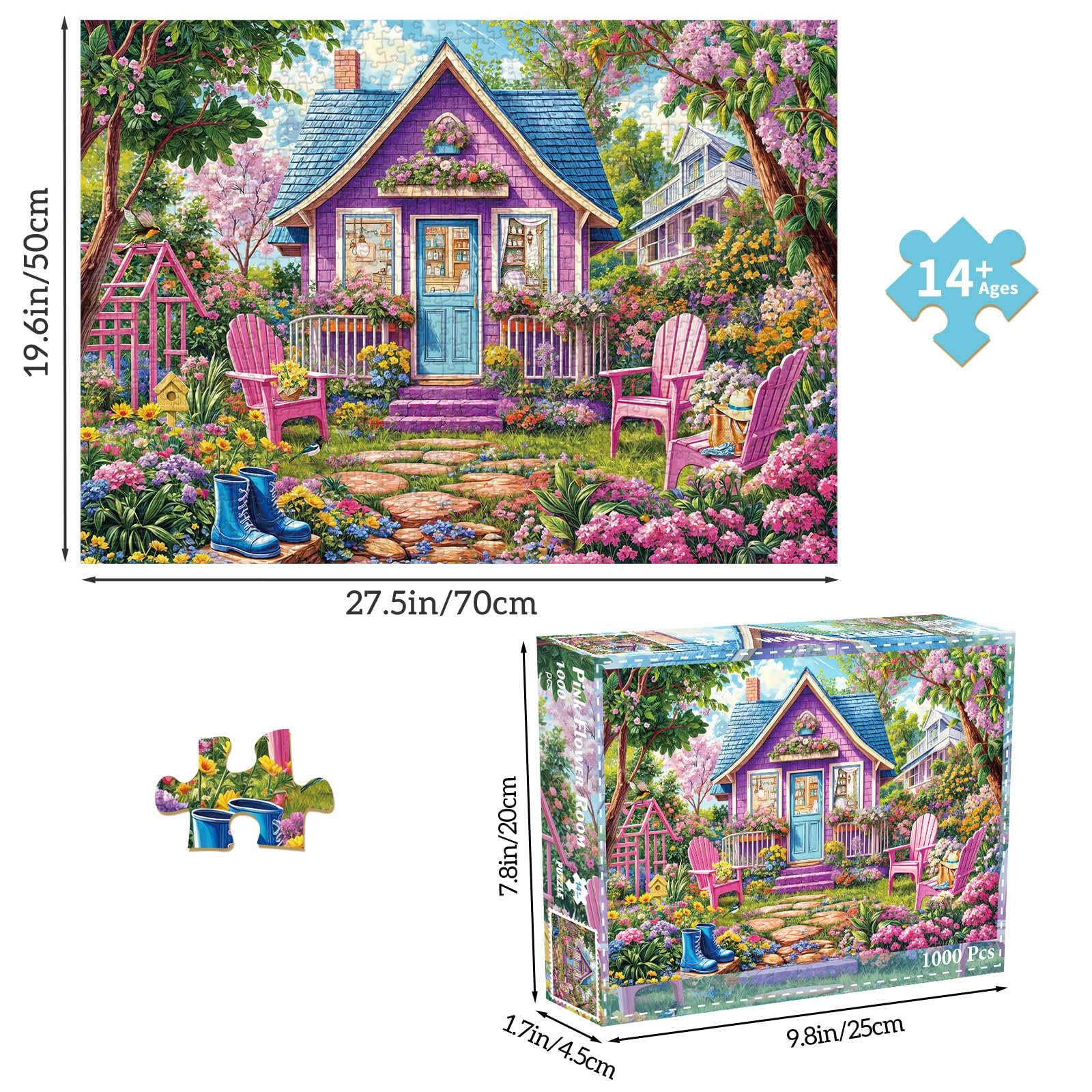 Пазл Pink Flower Room 1000 елементів 70 x 50 см для дорослих та дітей, фото №1