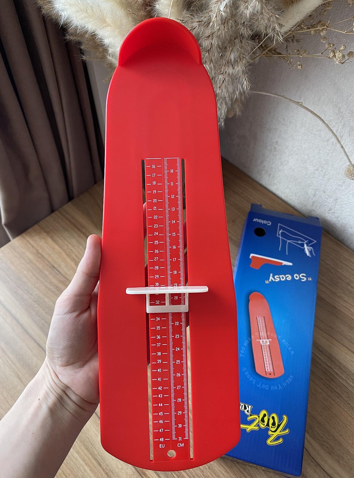 Линейка-стелька для измерения ступней Leluno Измеритель стопомер размера обуви ребенка и взрослых до 31 см Красный, фото №3