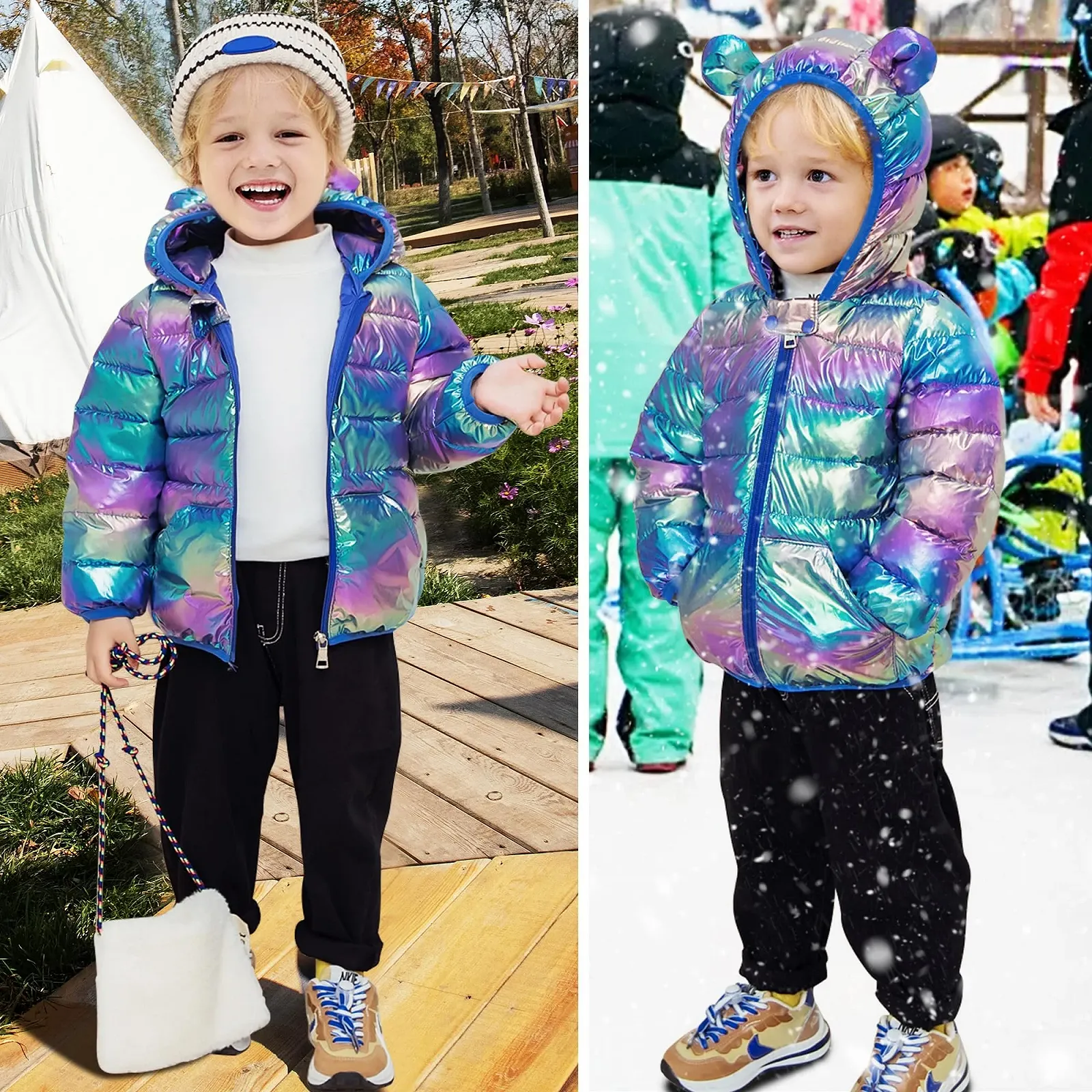 Зимова куртка JinBei для хлопчиків і дівчаток, стьобана, фото №2