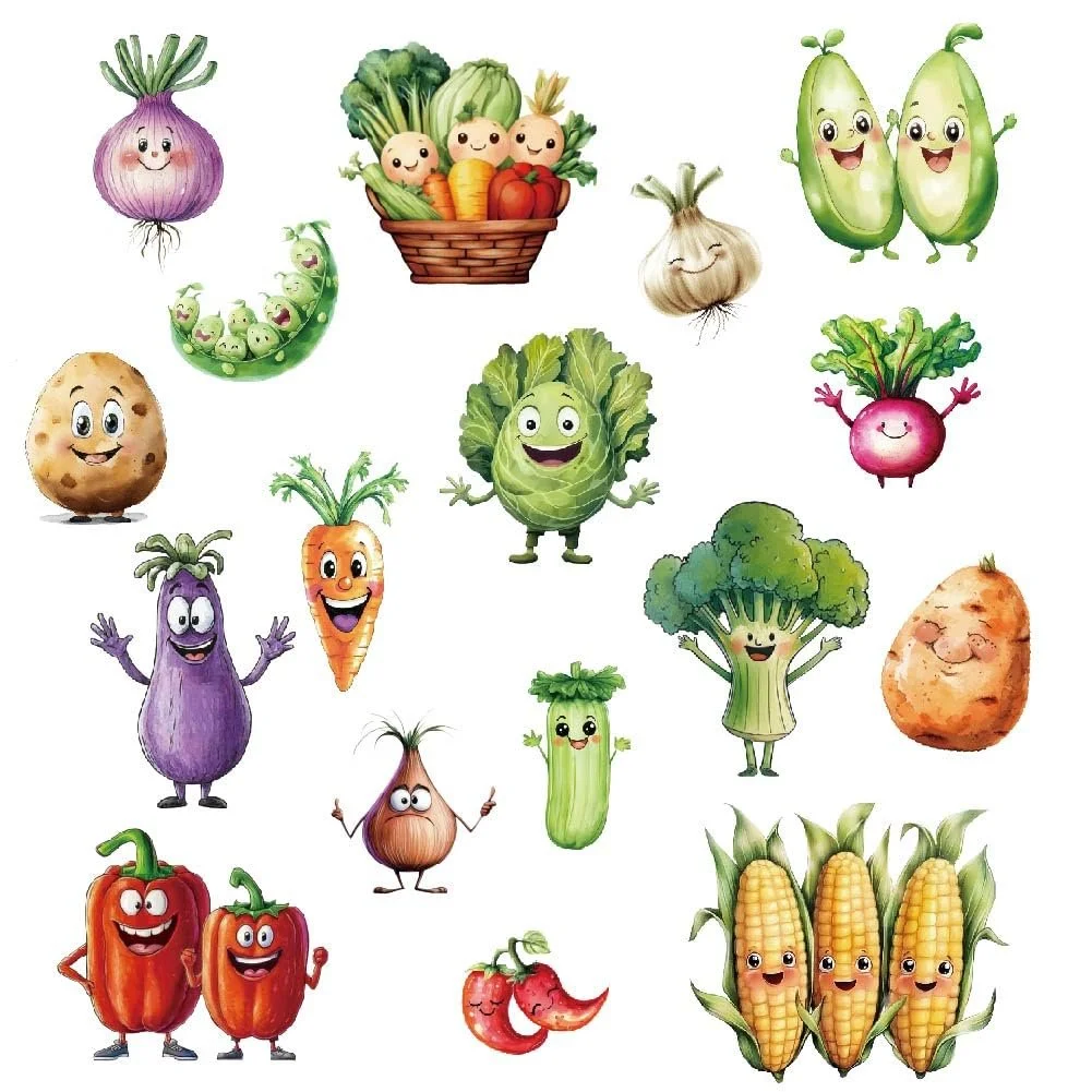 Наклейка на стіну SUPERDANT Cartoon Vegetables Вінілова Самоклеюча, фото №3