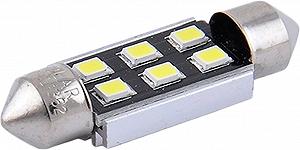 Купить Лампочка 2-ох цокольна LED T11_C5W SMD біла 6-діодів 12V-5Вт SV8.5-8 36мм CANbus Solar (к-т.-2шт.) SL1362 - Фото 1 Лампочка 2-ох цокольна LED T11_C5W SMD біла 6-діодів 12V-5Вт SV8.5-8 36мм CANbus Solar (к-т.-2шт.) SL1362 - Фото 1