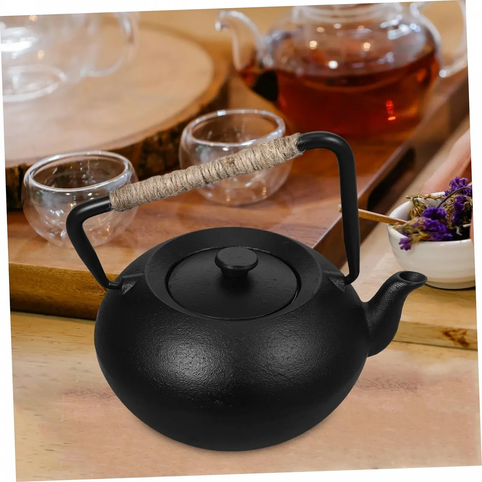 Чайник-заварник FUNNETOYU Чавунний з ситечком і ручкою Термостійкий, фото №6