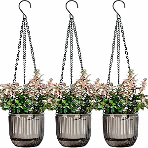 Підвісний вазон із самополивом 4,5" Набір 3 шт. з дренажними отворами - Фото 1