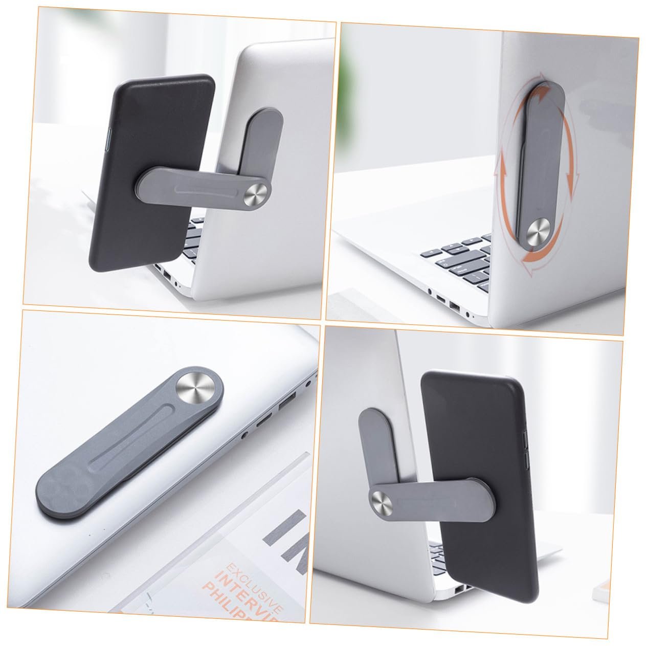 Портативная складная подставка для ноутбука и мобильного телефона из прочного материала, вращающаяся, простая в установке, практичная для работы и повседневного использования, совместима с, фото №3 Портативная складная подставка для ноутбука и мобильного телефона из прочного материала, вращающаяся, простая в установке, практичная для работы и повседневного использования, совместима с, фото №3