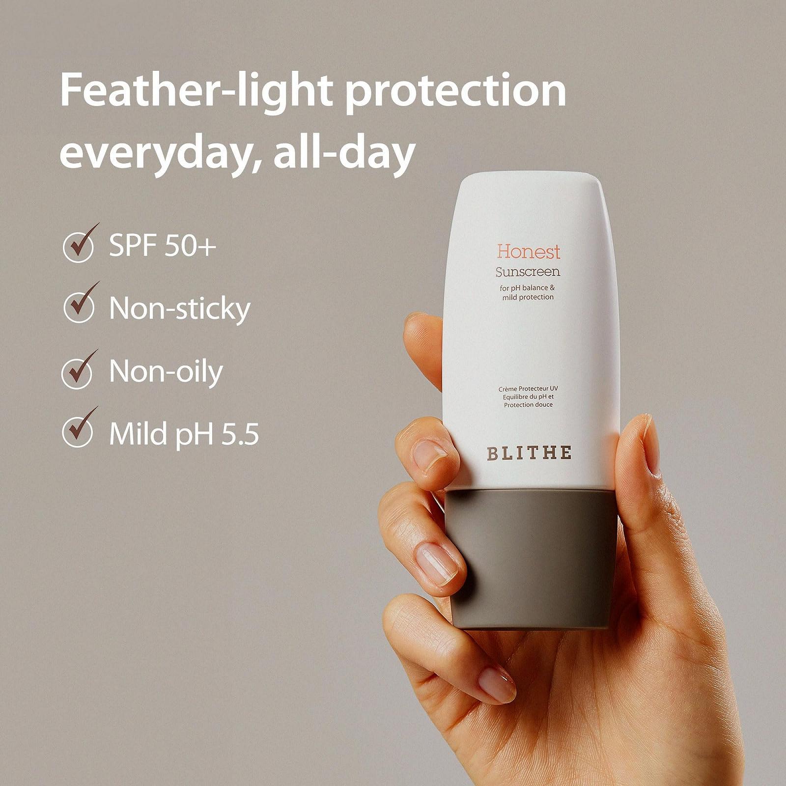 Солнцезащитный крем BLITHE Honest SPF 50+ PA++++ для чувствительной кожи, 50 мл, фото №2