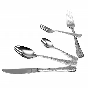 Набір столових приборів Solex Lena 90 предметів на 18 персон з кованим виглядом - Фото 1