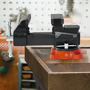 Верстатные тиски VEVOR 5.5'' / Ковкий чугун / Поворотные 360° / Сила зажима 22 кН / Черные synthetic.ua - Фото 1