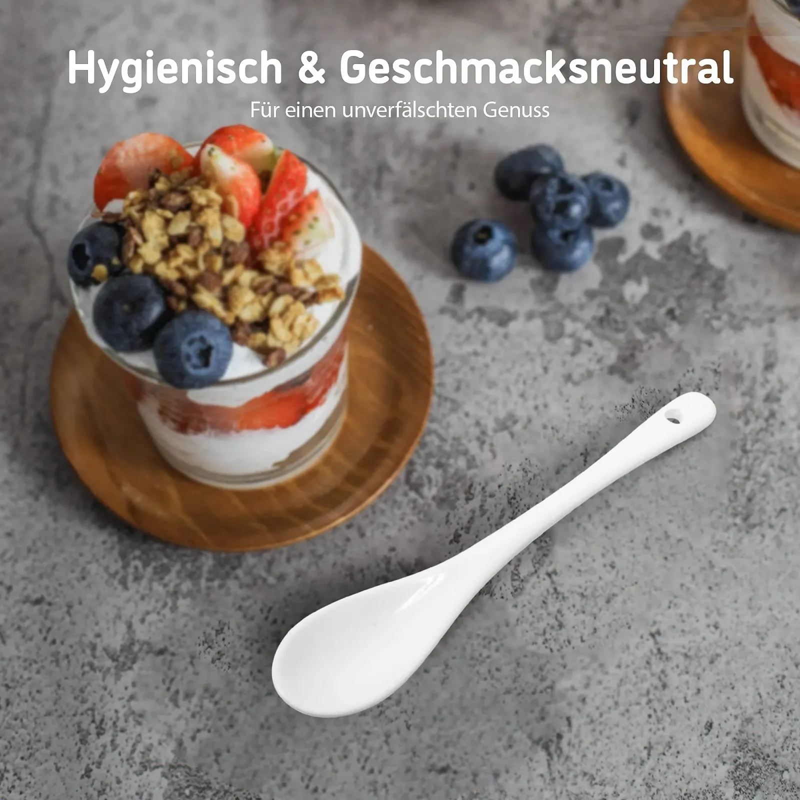 Ложки з порцеляни Набір 6 штук Білий Елегантні, фото №5