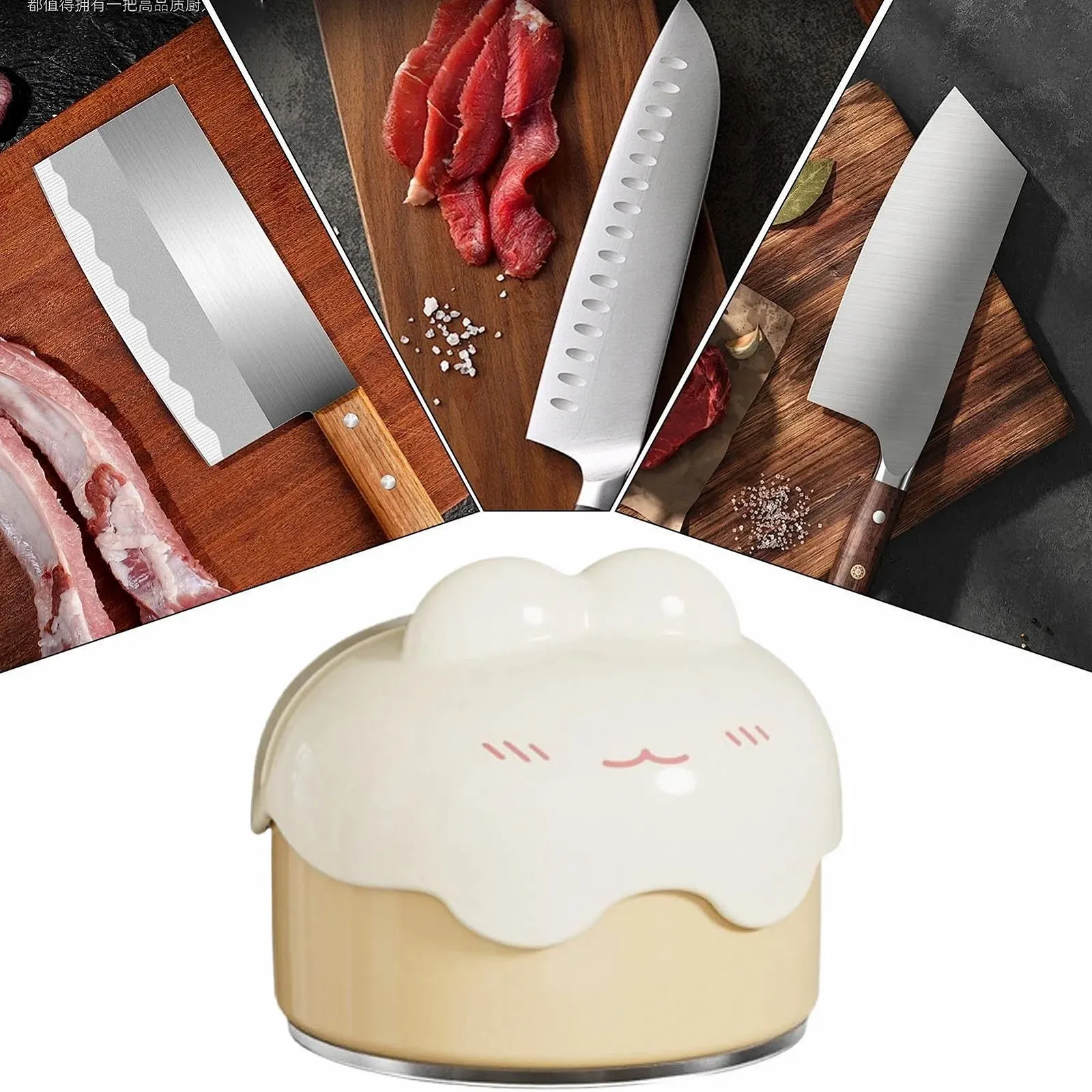 Ручна Точилка для ножів та ножиць міні з присоскою портативна для кухні та кемпінгу, фото №4