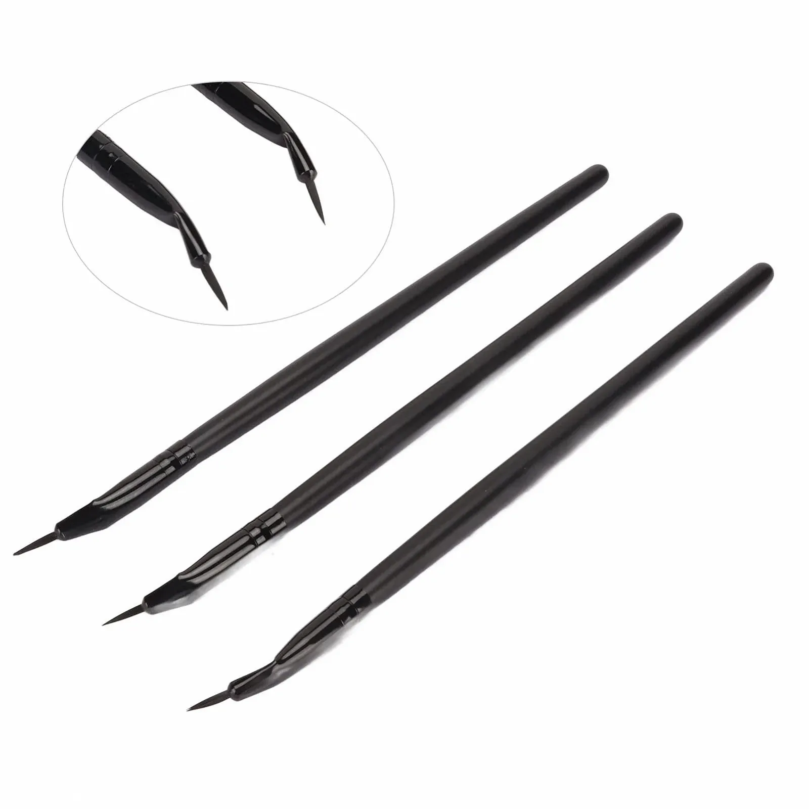 Пензлі для підводки Fine, Fine Eyeliner Brush, набір з 3, фото №7 Пензлі для підводки Fine, Fine Eyeliner Brush, набір з 3, фото №7