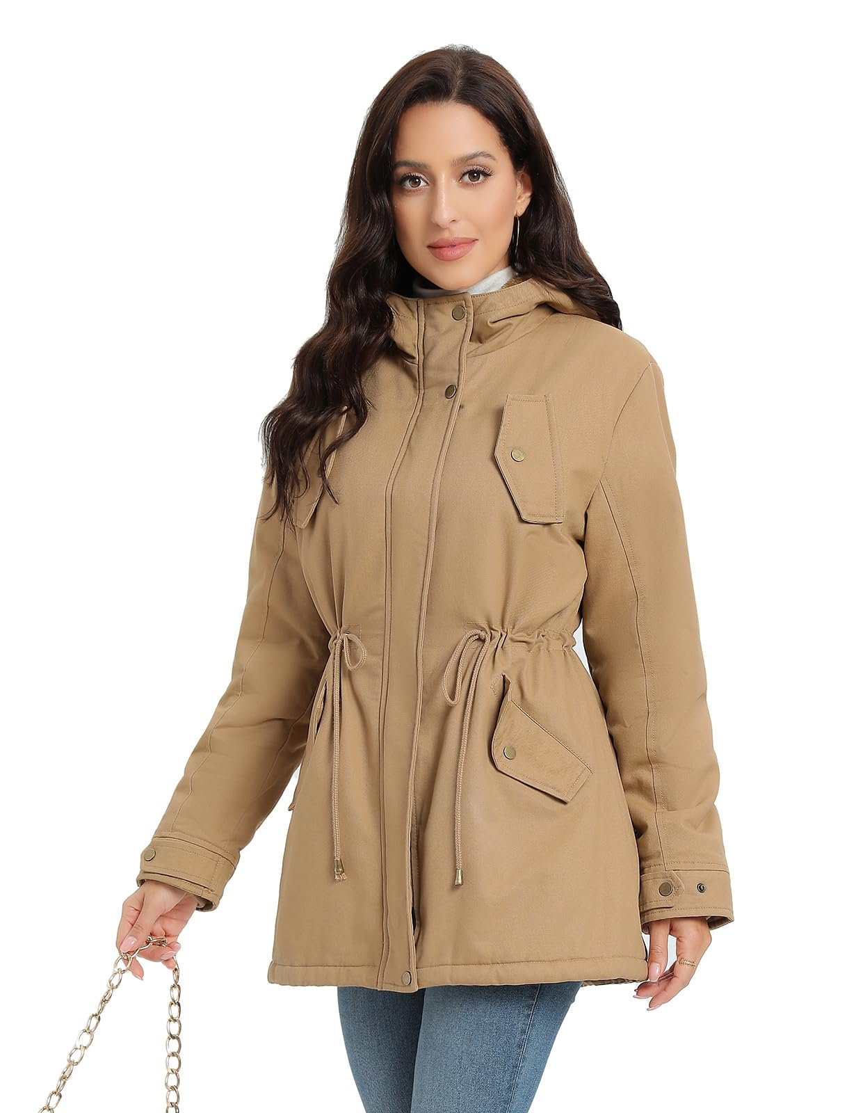 Зимова куртка Vancavoo Жіноча зимова тепла парка з підкладкою, фото №8 Зимова куртка Vancavoo Жіноча зимова тепла парка з підкладкою, фото №8