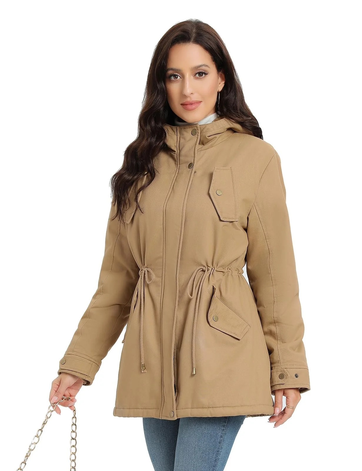 Зимова куртка Vancavoo Жіноча зимова тепла парка з підкладкою, фото №8 Зимова куртка Vancavoo Жіноча зимова тепла парка з підкладкою, фото №8