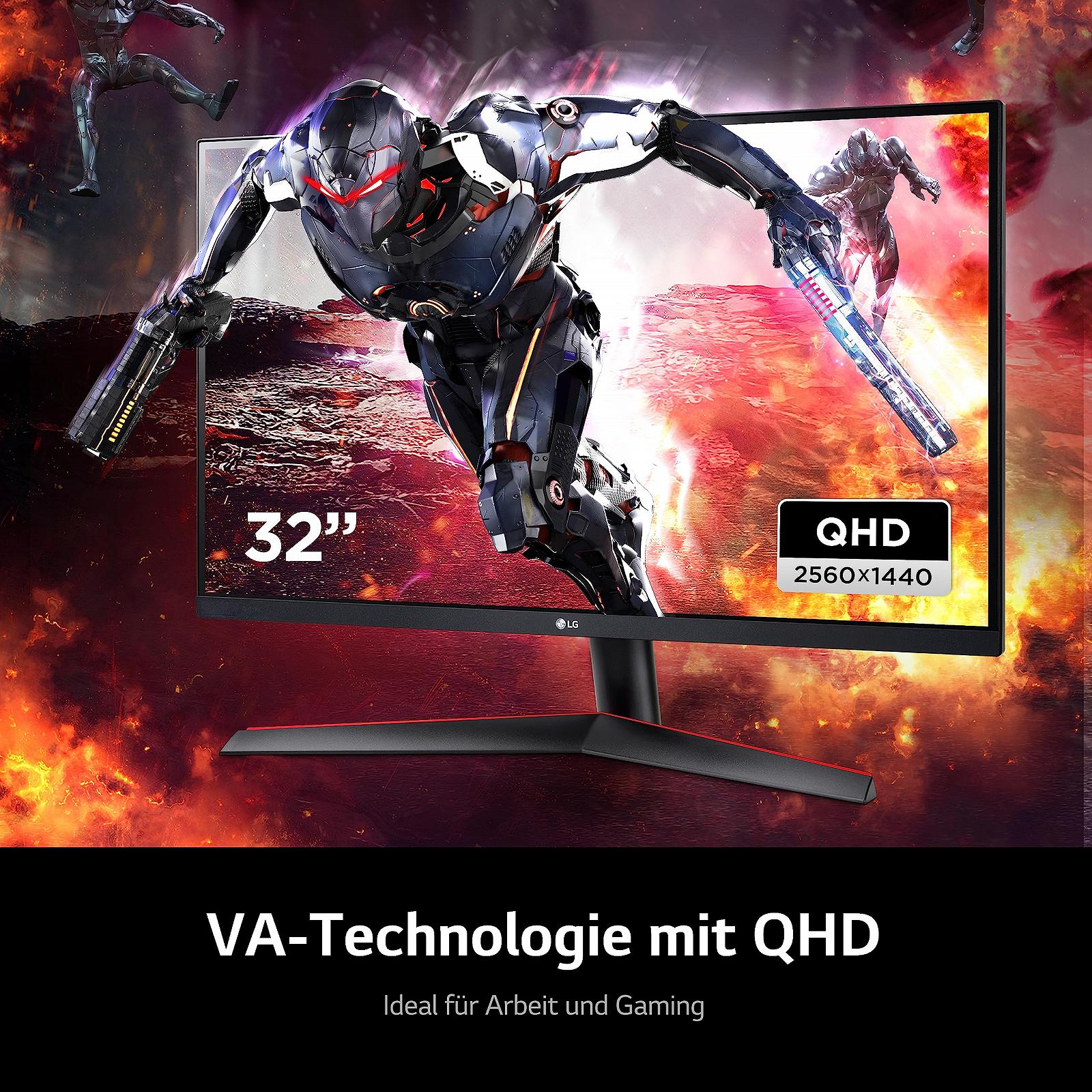 Монітор LG UltraGear 32GN600-B Багатофункціональний (QHD, VA панель з 5 мс (GtG), 165 Гц), чорний, 31 дюйм, фото №4