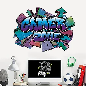 Наклейка на стіну HPNIUB Gamer Zone Grafitti Black - Фото 1
