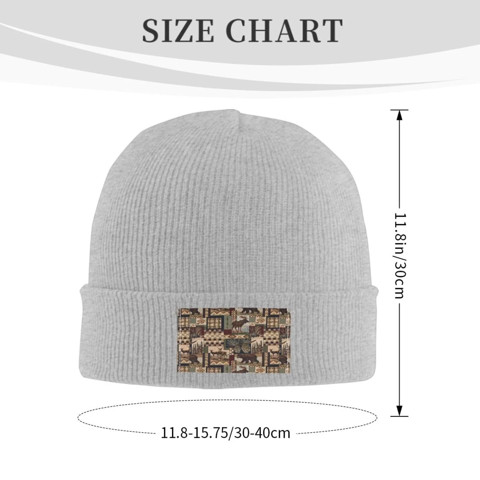 Шапка JBYJBX Lodge Bear Deer Print Осенняя Зимняя Повседневная, фото №3