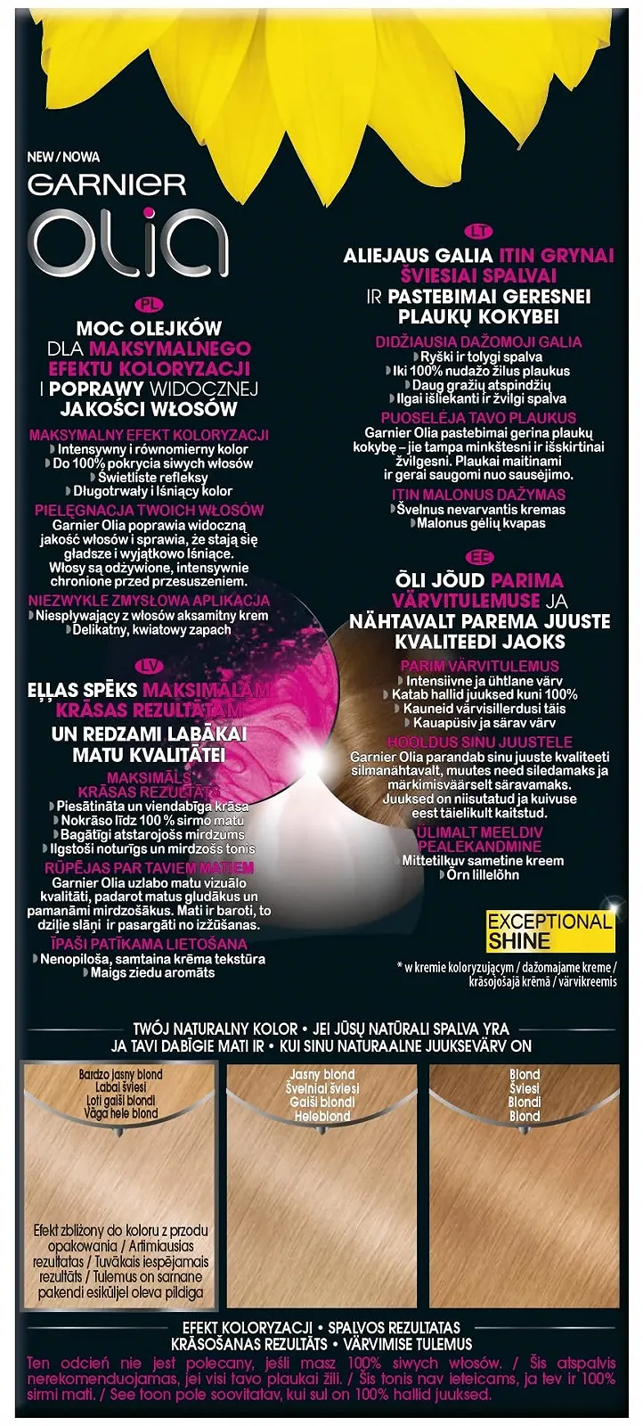 Фарба для волосся Garnier Olia 10.1, Попелястий Дуже Світлий Блонд, Стійке фарбування, фото №3