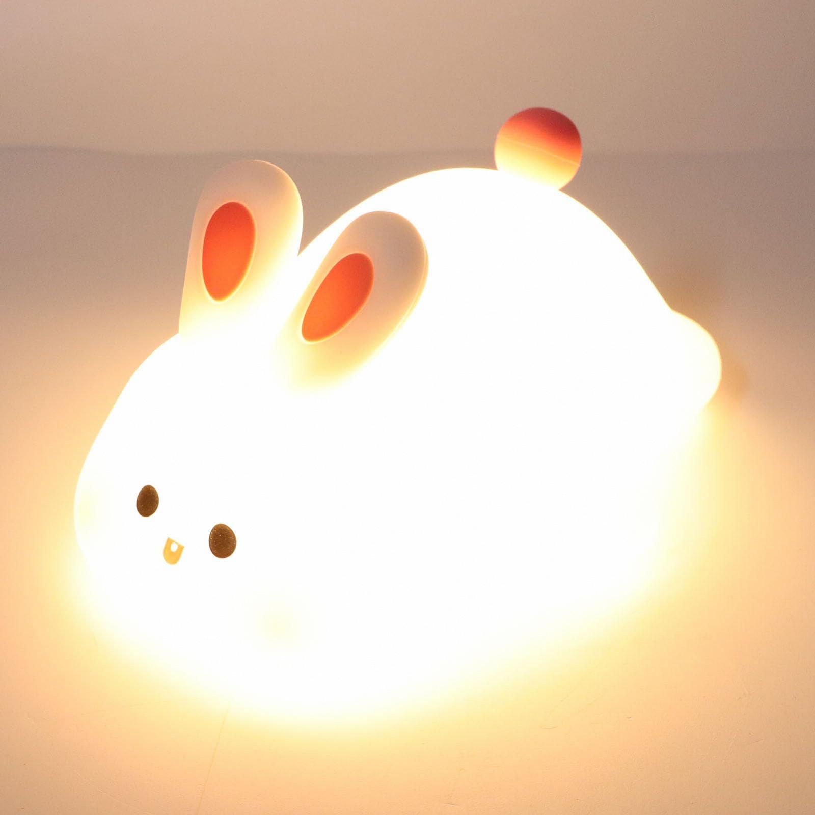 Нічник Kawaii Bunny для дітей силіконовий портативний USB акумулятор білий, фото №6