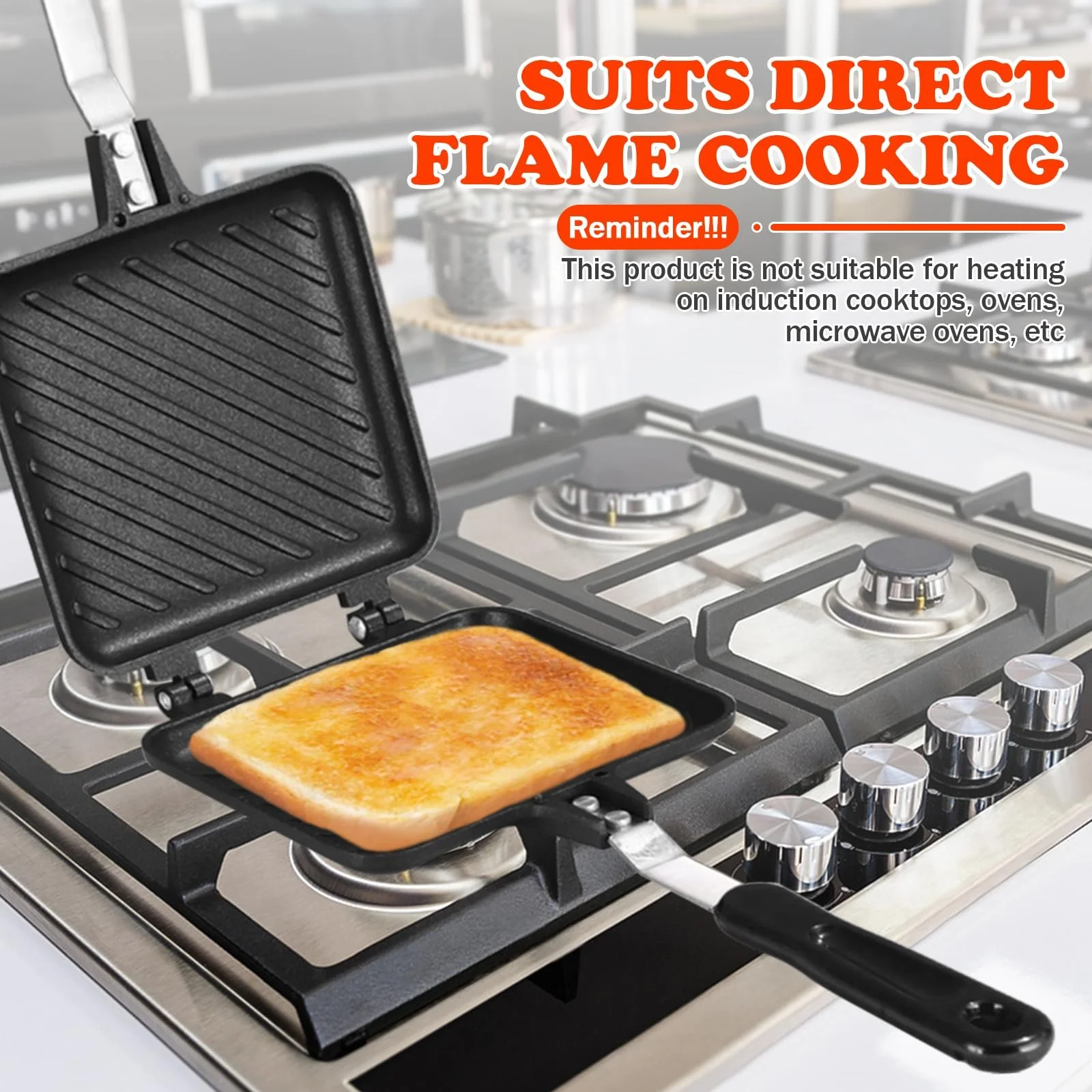 Сендвічниця для кемпінгу Антипригарна форма для випікання на плиті, фото №5