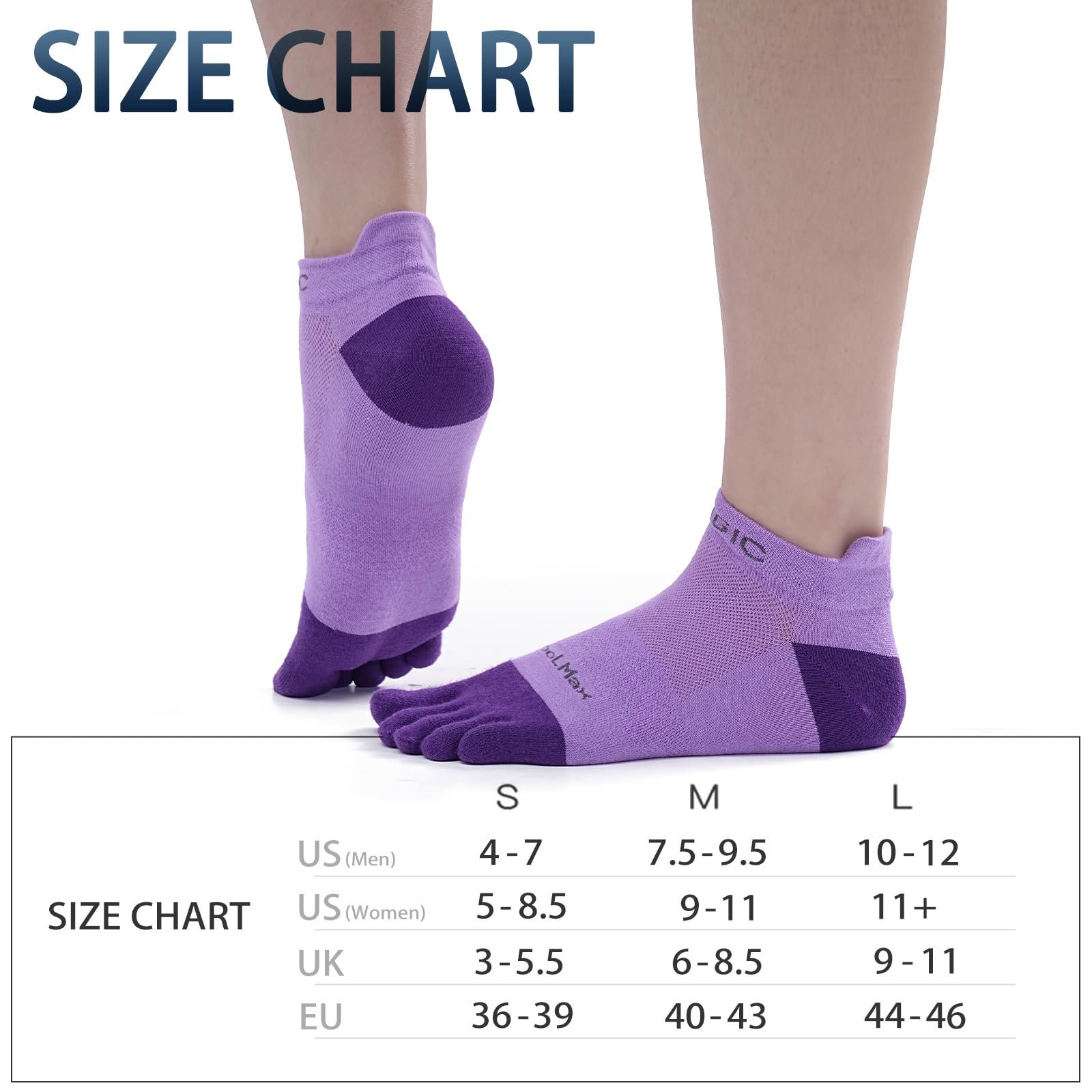 Носки для пальцев ног LIKLOX Мужские/Женские CoolMax High Performance Athletics Running Five Finger Sports Socks, фото №2