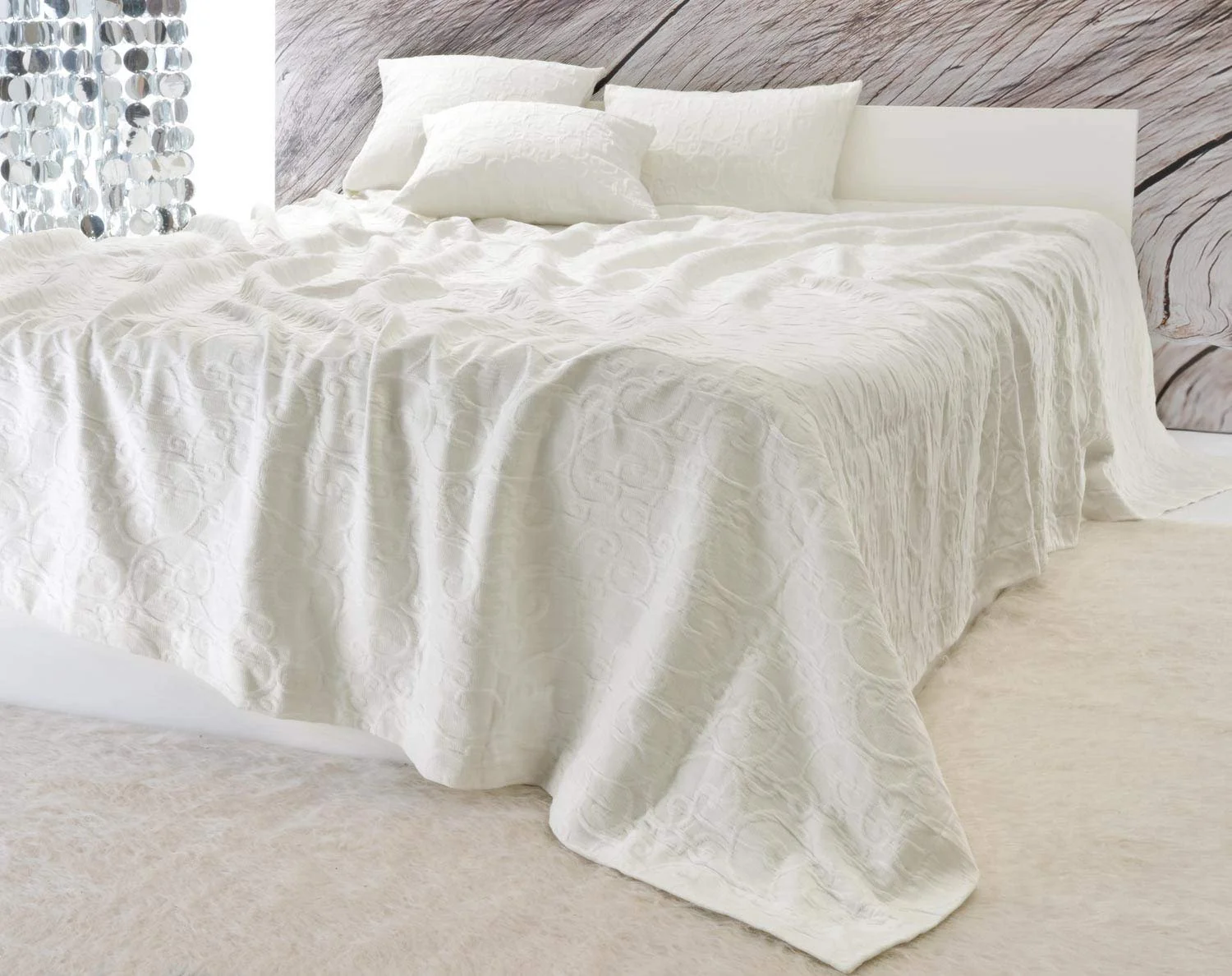 Покривало Wohnen & Accessoires GmbH & Co. KG Elegant "Fleur" Тканина 100% Бавовна 260 x 300 см Білий, фото №2