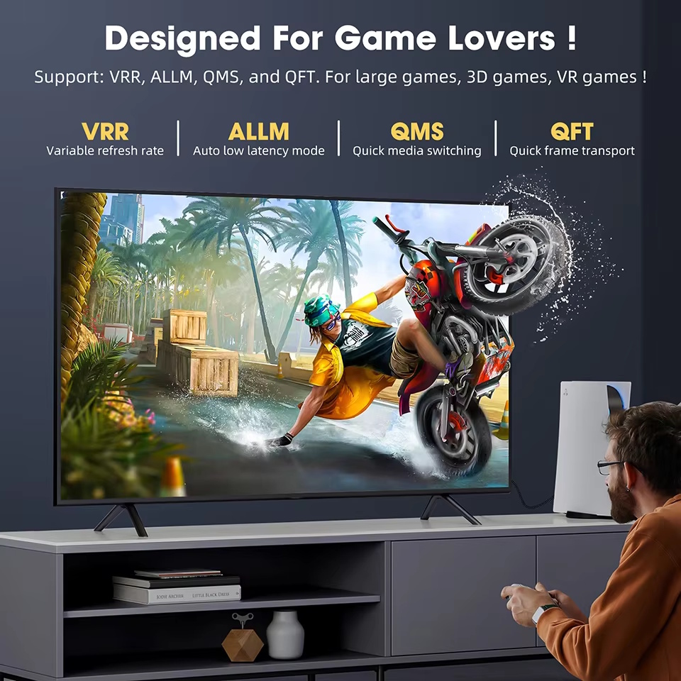 Кабель Bask HDMI v2.1 8K/60Hz 4K/165Hz 5 метров Grey Ultra High Speed HDR, фото №2 Кабель Bask HDMI v2.1 8K/60Hz 4K/165Hz 5 метров Grey Ultra High Speed HDR, фото №2