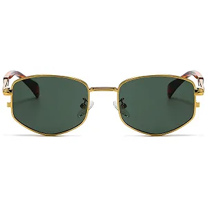 Вінтажні маленькі прямокутні сонцезахисні окуляри RUNHUIS для чоловіків і жінок, ретро, прямокутні, металеві synthetic.ua - Фото 1