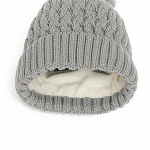 Дитяча Шапка - Зимова Шапка на Флісовій Підкладці з Помпоном synthetic.ua - Фото 1