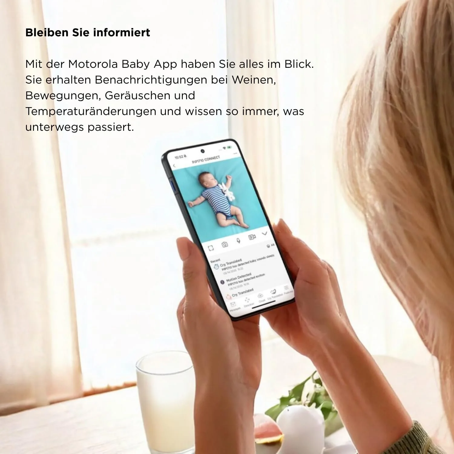 Відеоняня Motorola Nursery PIP1710 Connect WiFi 5" HD Touch Screen Night Vision, фото №6