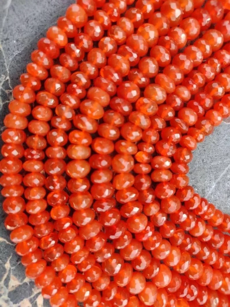 Круглые гладкие бусины из сердолика Natural Natural Carnelian 4-5 мм, нить длиной 20 см, бусины из драгоценных камней для ожерелья и браслета, фото №2