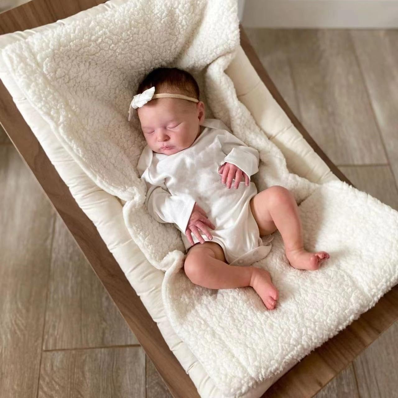 Кукла Anano Reborn Baby Laura 19 Дюймов Реальная Кукла Новорожденный Бебес Reborn Toddler Силиконовая Кукла Реалистичные Reborn Малыши с Венами Натуральные Волосы Соска для Кормления, фото №3