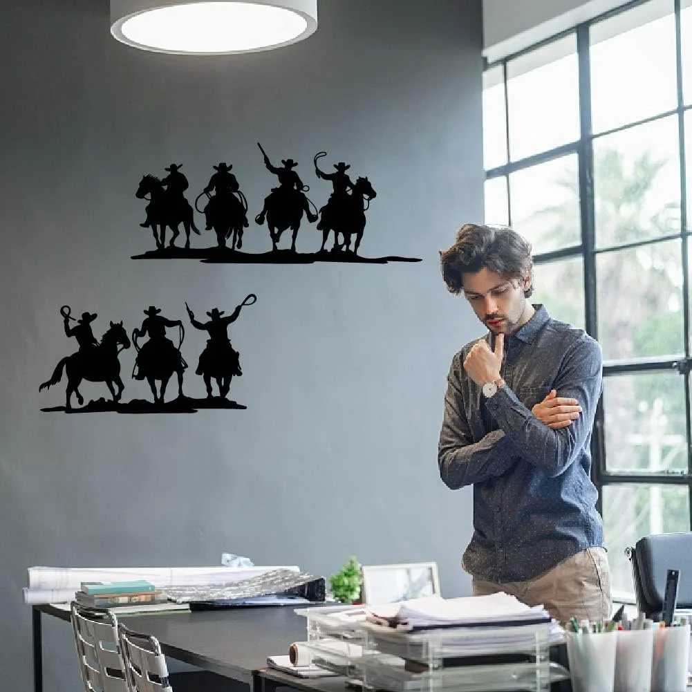 Наклейки на стіну SUPERDANT Western Cowboy Riding Silhouettes 2 шт. 57 x 35 см, фото №4 Наклейки на стіну SUPERDANT Western Cowboy Riding Silhouettes 2 шт. 57 x 35 см, фото №4