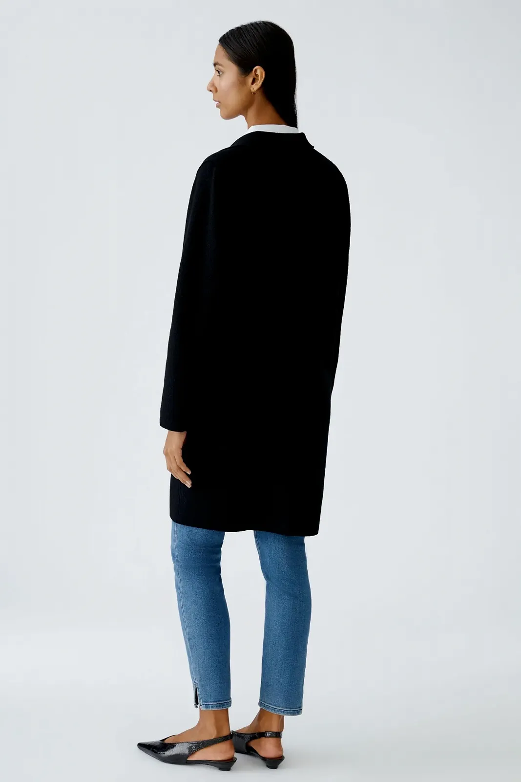 Пальто Oui Mayson Жіноче з вареної вовни, чиста натуральна вовна, прямий крій, однотонне, фото №4 Пальто Oui Mayson Жіноче з вареної вовни, чиста натуральна вовна, прямий крій, однотонне, фото №4