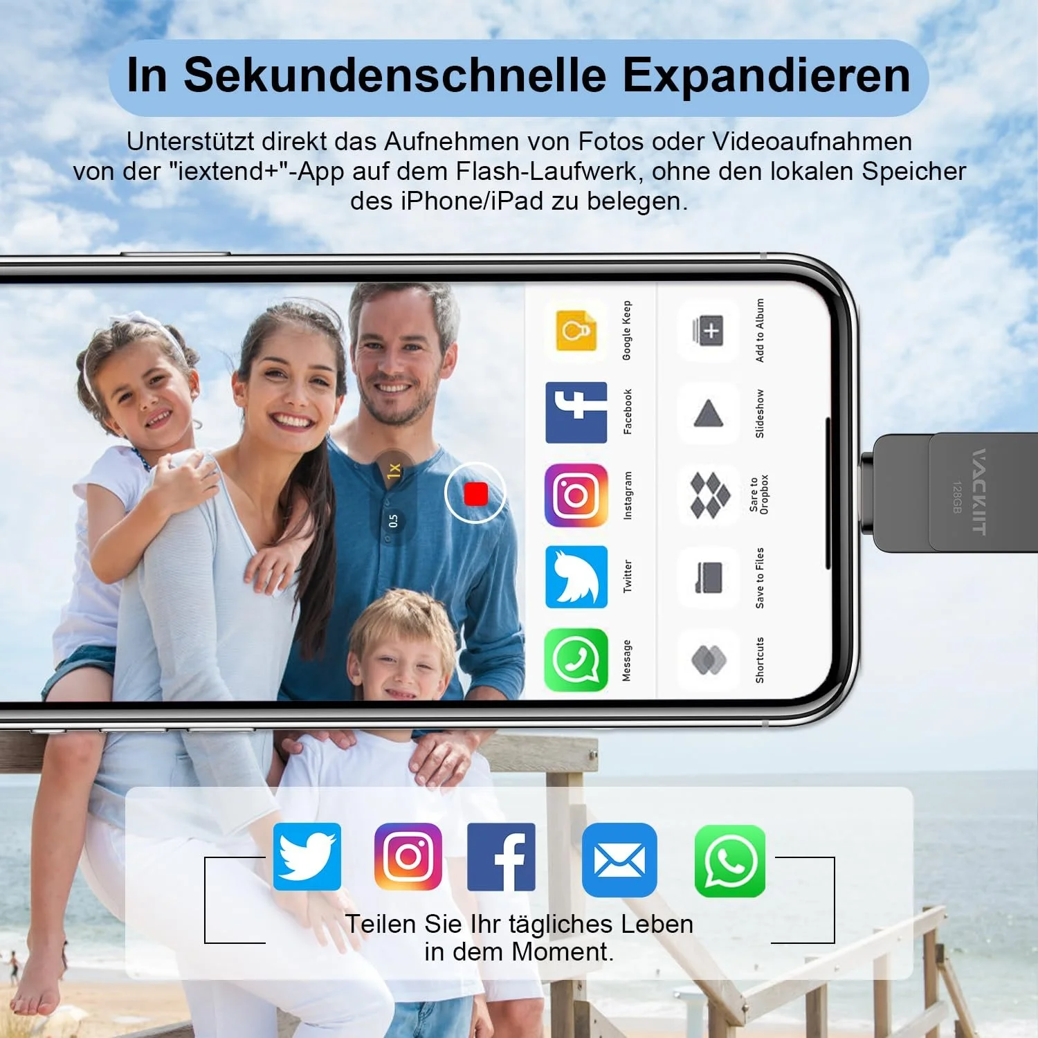 USB-флеш-накопичувач Apple Certified 3-in-1 128GB USB 3.0 MFi Lightning USB-C, фото №6 USB-флеш-накопичувач Apple Certified 3-in-1 128GB USB 3.0 MFi Lightning USB-C, фото №6