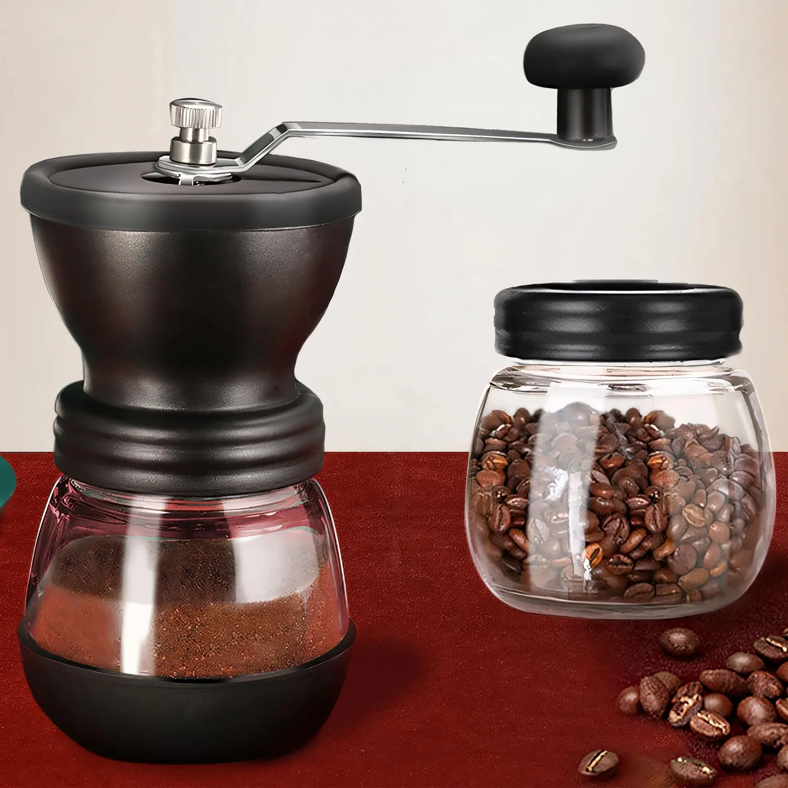Ручна кавомолка Retoo Ceramic Grinder, млин для крупного та дрібного помелу, ручний млин, нержавіюча сталь, кавові зерна, перечниця, лезо, чаша, контейнер для зберігання, чорний, фото №6 Ручна кавомолка Retoo Ceramic Grinder, млин для крупного та дрібного помелу, ручний млин, нержавіюча сталь, кавові зерна, перечниця, лезо, чаша, контейнер для зберігання, чорний, фото №6