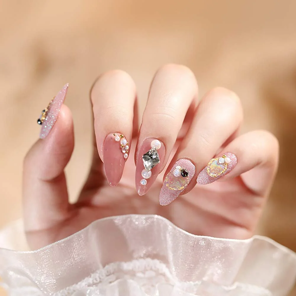 Металлическое украшение Страз Золото для маникюра, 3D аксессуар, фото №4