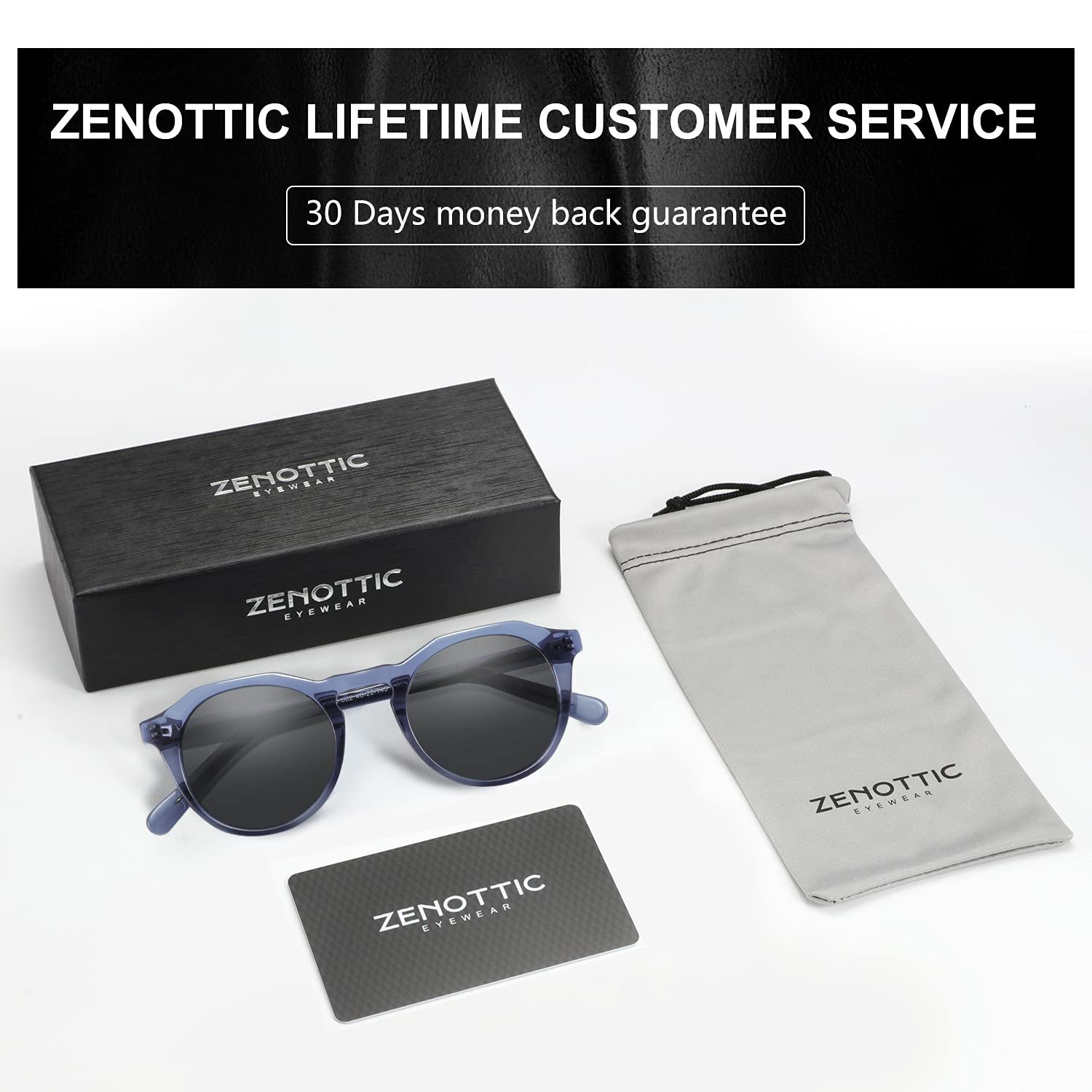 Вінтажні круглі поляризовані сонцезахисні окуляри ZENOTTIC для чоловіків та жінок UV400, фото №6