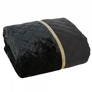 Покривало Eurofirany Оксамит Крістін Чорний, 220 см x synthetic.ua - Фото 1