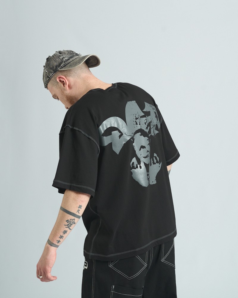 Футболка оверсайз Ogonpushka Gvng чорна, фото №3