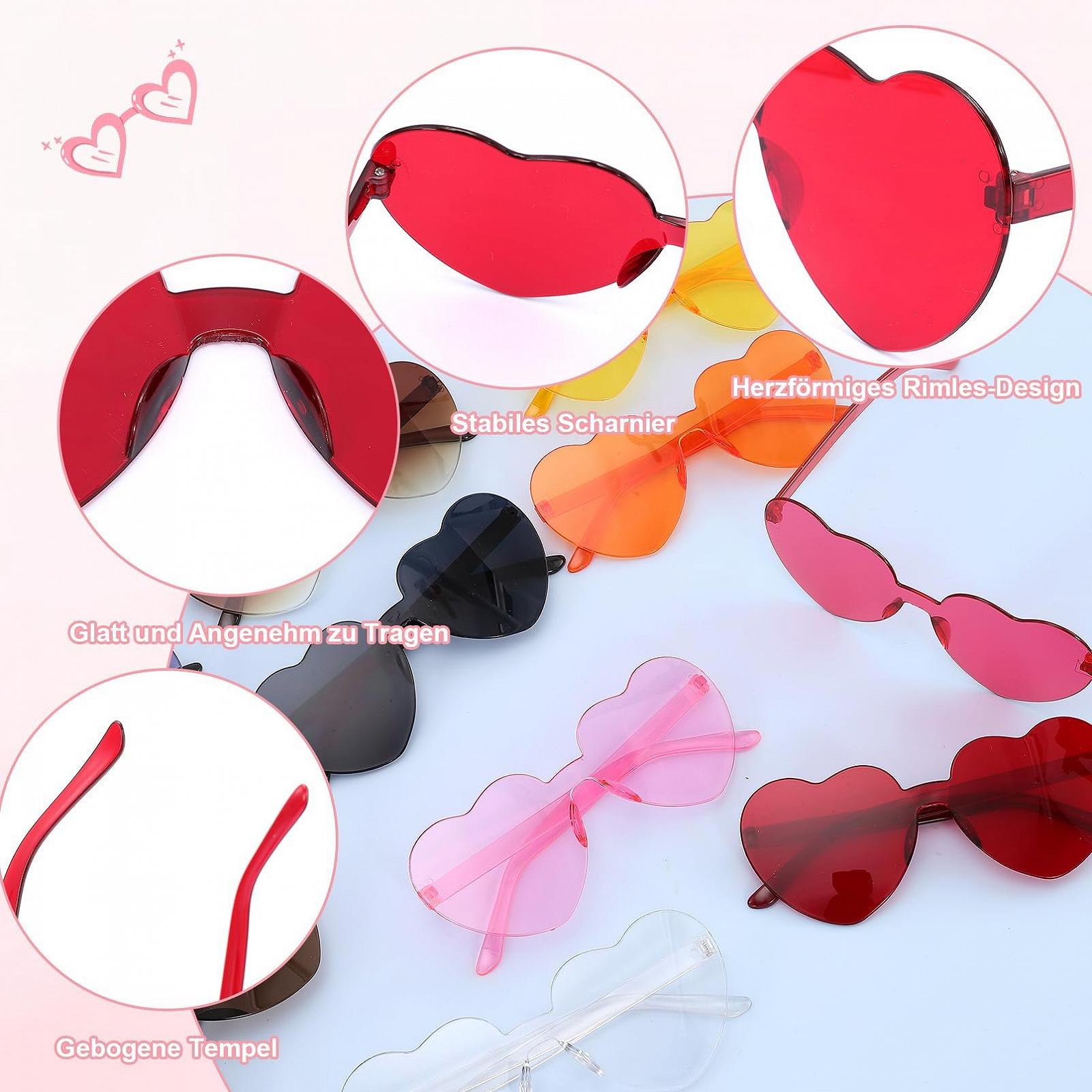 Сонцезахисні окуляри Серце Без оправи 12 пар, 12 кольорів, фото №3