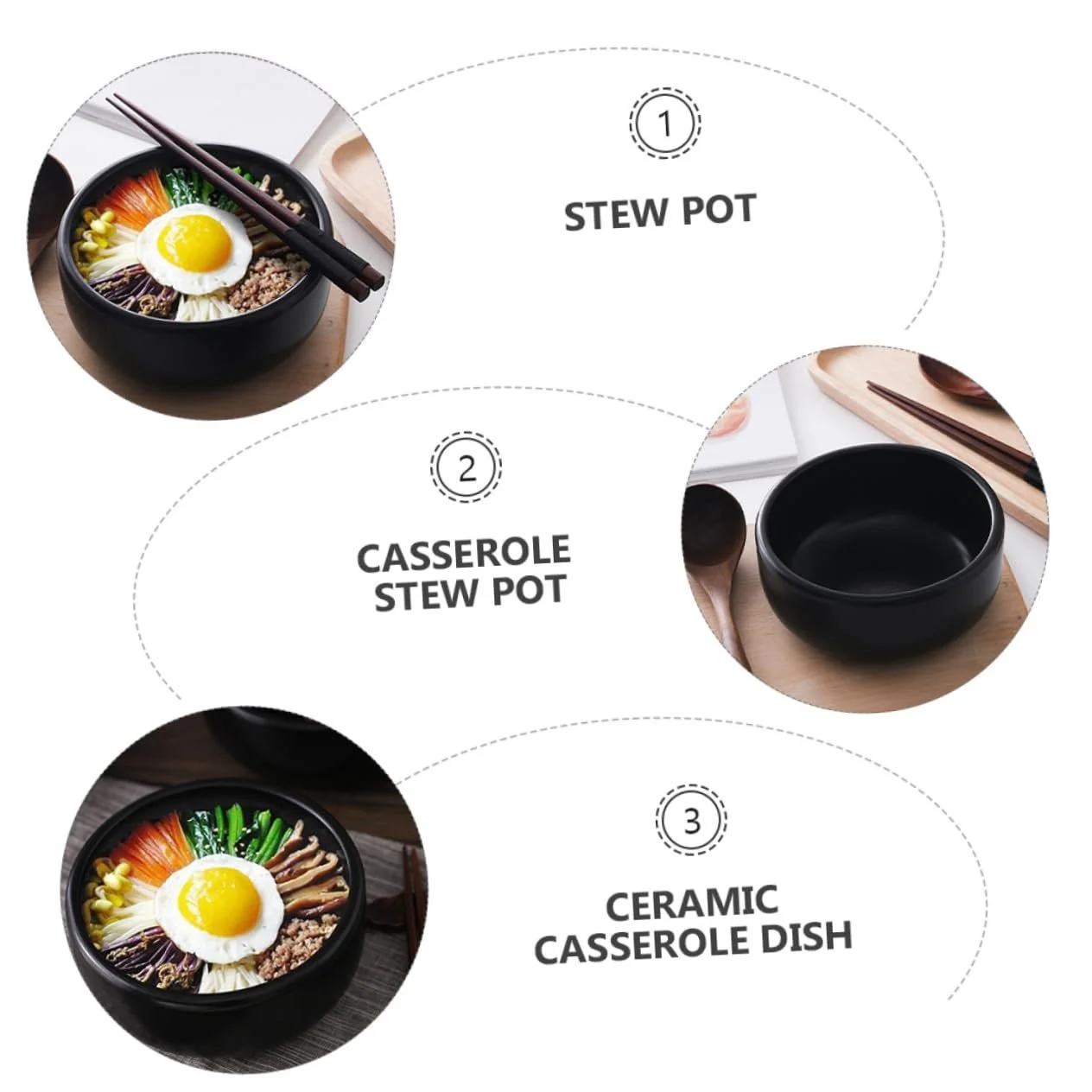 Горшок для бибимбапа BESTYASH Керамический термостойкий для риса запеканок и супов глянцевый энергосберегающий 1 шт., фото №5