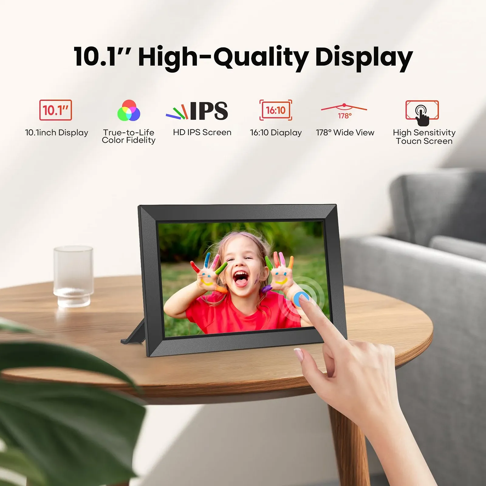 Цифровая фоторамка Frameo IPS-Touchscreen 1280 x 800 10.1" WLAN 32 GB, фото №3 Цифровая фоторамка Frameo IPS-Touchscreen 1280 x 800 10.1" WLAN 32 GB, фото №3