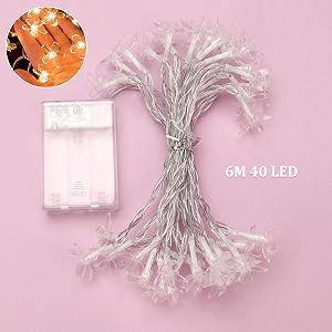 Гирлянда ENLACE Цветущая вишня 6 м, 40 LED, теплый белый, питание от батареек, 2 режима synthetic.ua - Фото 1
