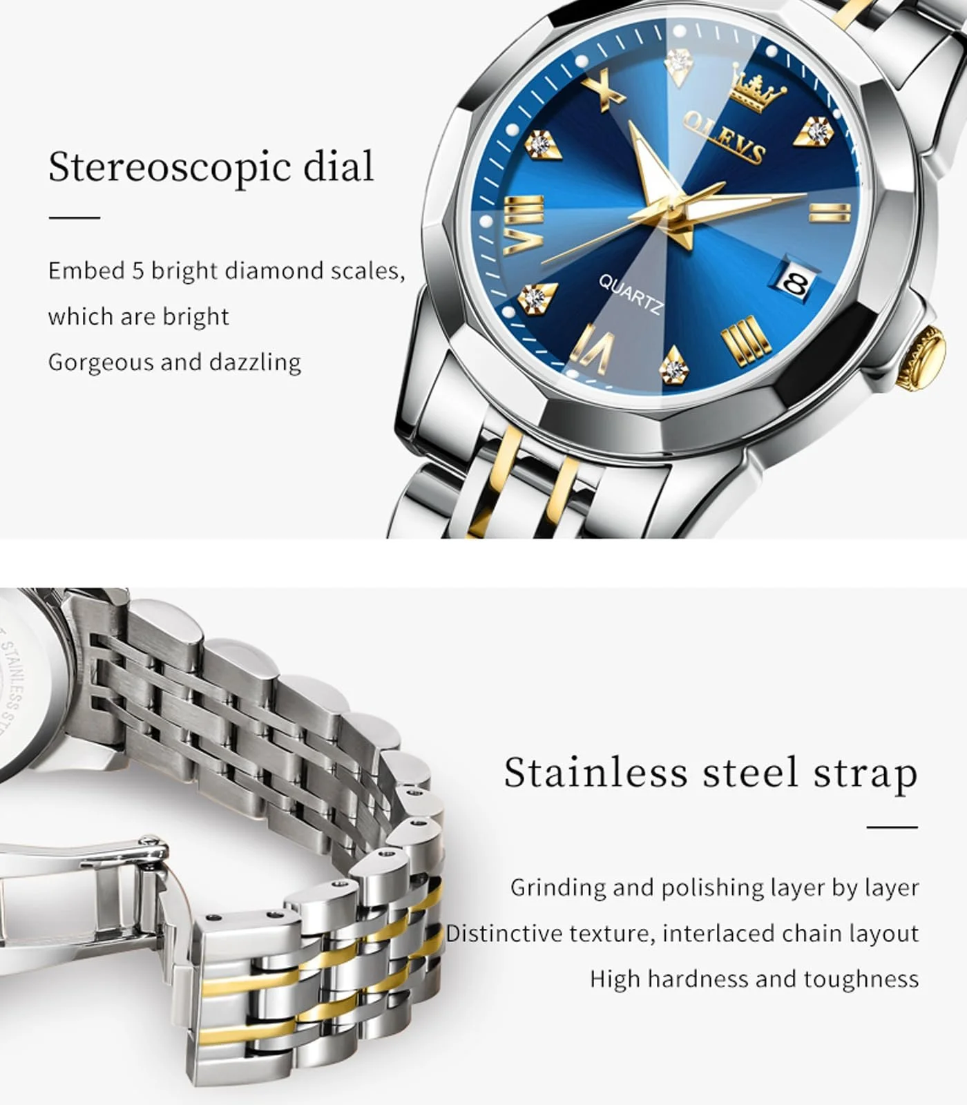 Годинник Кварцовий OLEVS Парний Календар Дата Водонепроникний, фото №4 Годинник Кварцовий OLEVS Парний Календар Дата Водонепроникний, фото №4