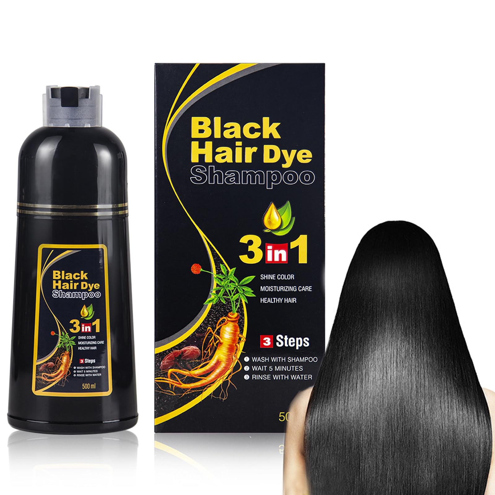 Шампунь Cotensta Hair Colour 3 в 1 500 мл Черный, фото №1