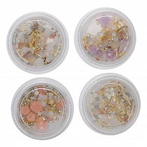 3D Аксессуары для ногтей 4 коробки, украшение для маникюра, подвеска для акриловых ногтей, украшение ракушки, 3D цветы для ногтей, стразы для ногтей - Фото 1