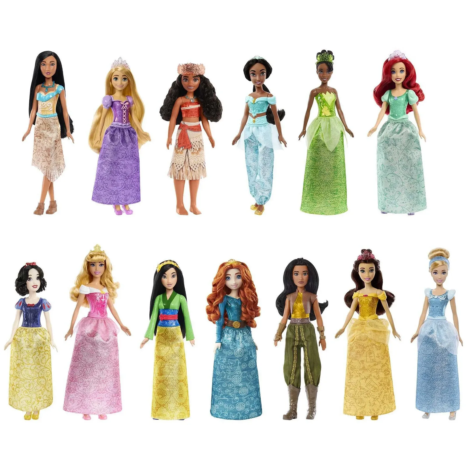 Модна лялька Disney Princess 13 принцес з блискучим одягом та аксесуарами, фото №1