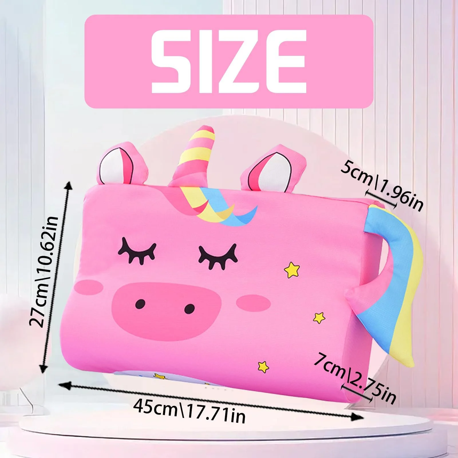 Подушка LUKIUP Schlummerkids Snooze Kids Дышащая Комфорт Пена с эффектом памяти 45 x 27 см (Unicorn), фото №2