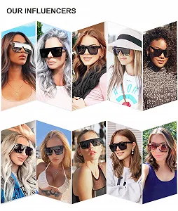 Сонцезахисні окуляри SOJOS SJ2117 Жіночі Дзеркальні Великі Прямокутні Товста Оправа synthetic.ua - Фото 1