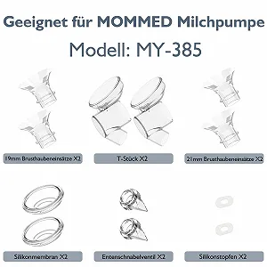 Аксесуари для молоковідсмоктувача MOMMED MY-385 набір запчастин 19/21 мм 12 шт synthetic.ua - Фото 1
