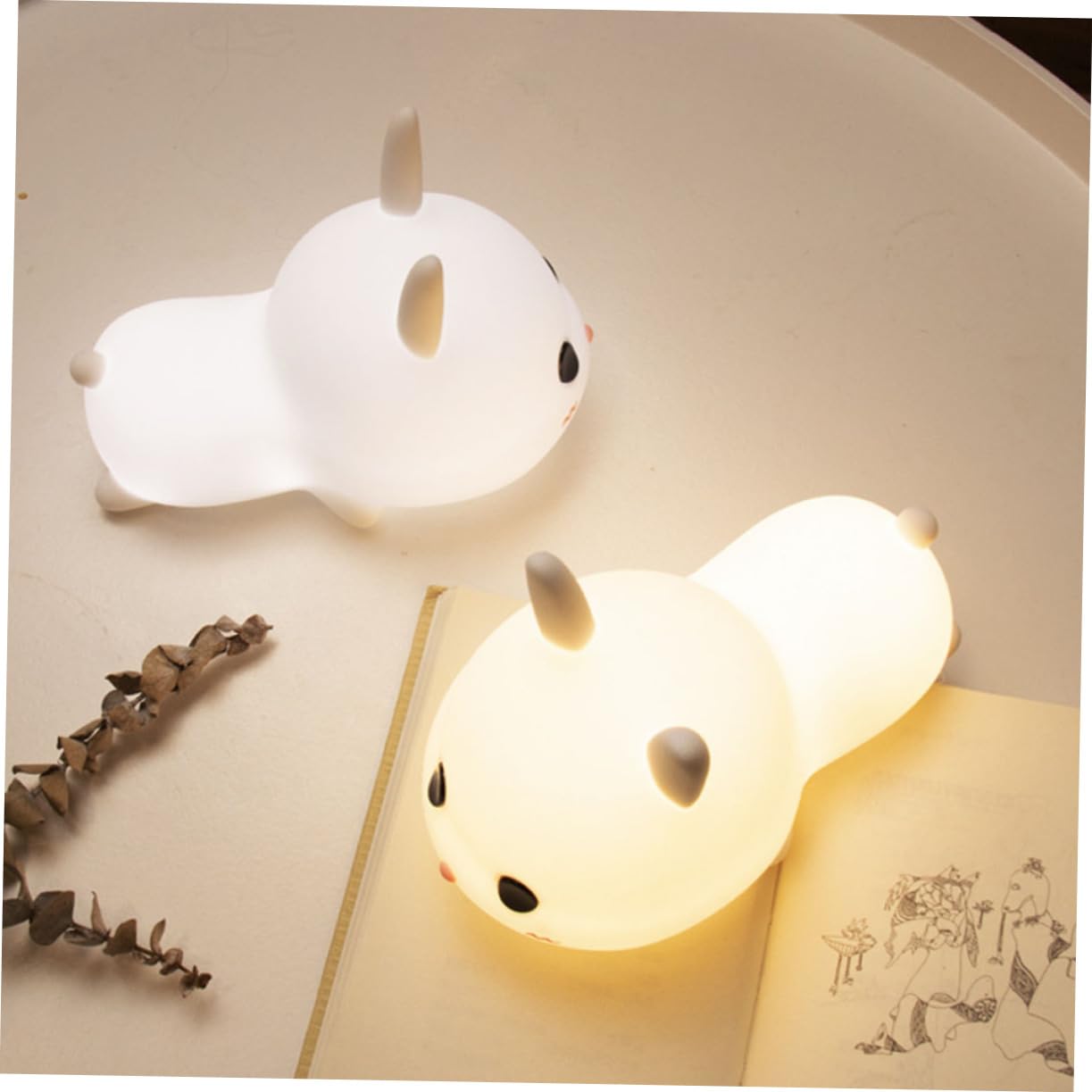 Ночник ibasenice 1 x Силиконовая лампа Светодиодная детская лампа Лампа для яслей Лампа для декора спальни Светодиодный ночной светильник Настольная лампа из силикона Лампа для сна ребенка Защита глаз Белый, фото №5